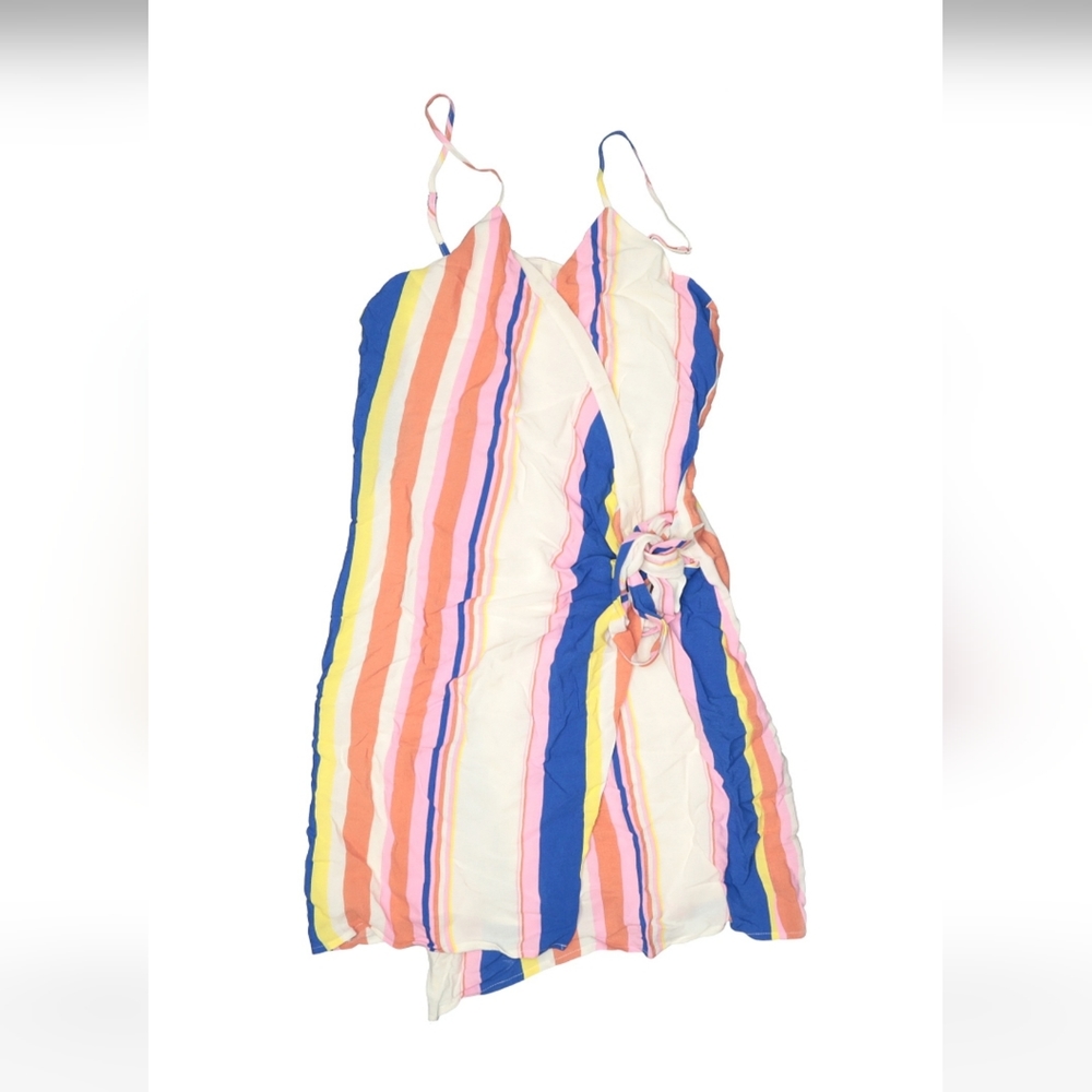 Line & Dot Striped Swim Suit Cover Dress